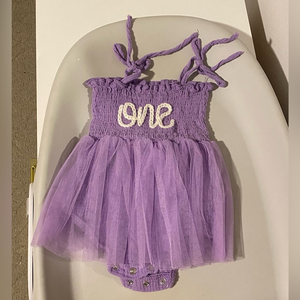 Custom purple 1st birthday outfit!